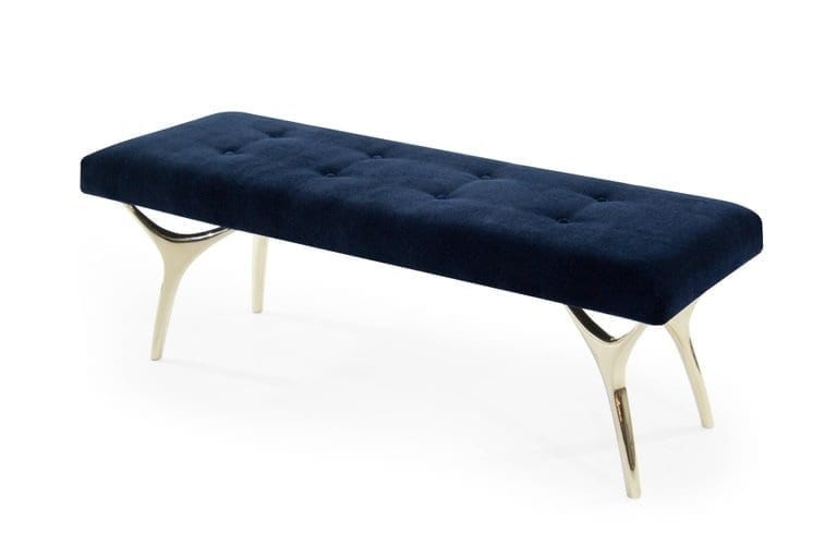 Crescent Bench Series 60 in Polished Brass