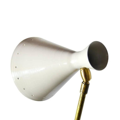 Italian Counter Weight Brass Table Lamp Attributed to Roberto Menghi