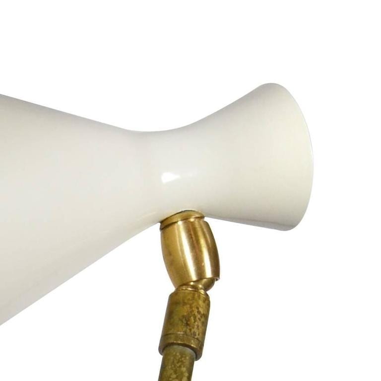 Italian Counter Weight Brass Table Lamp Attributed to Roberto Menghi