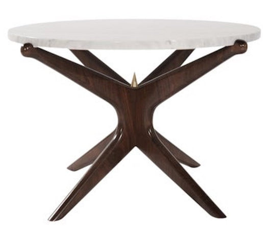 Modernist Gazelle End Table in Walnut and Marble