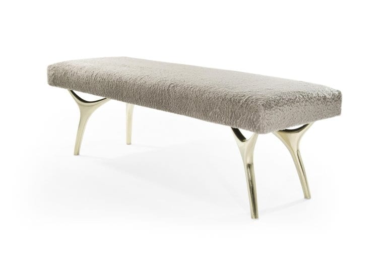 Crescent Bench Series 60 in Polished Brass