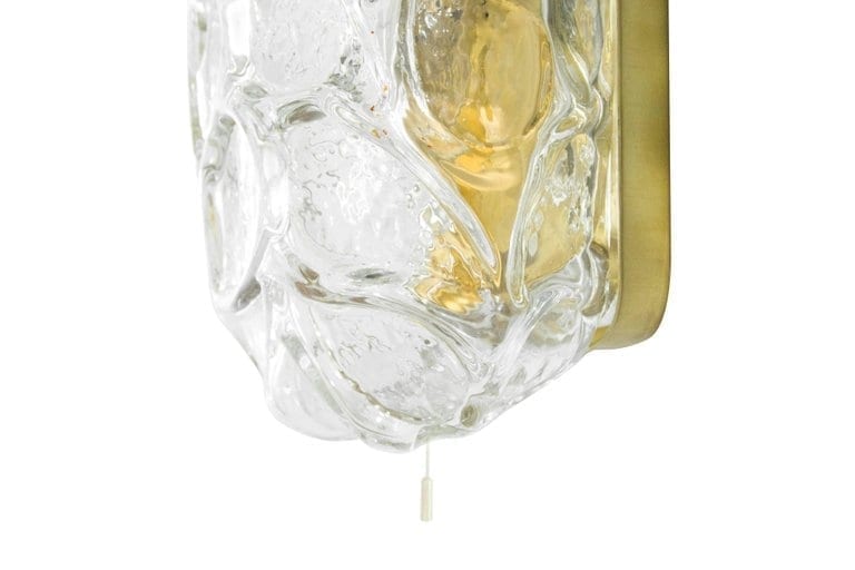 Set of Three Murano Glass and Brass Sconces, Austria, 1960s