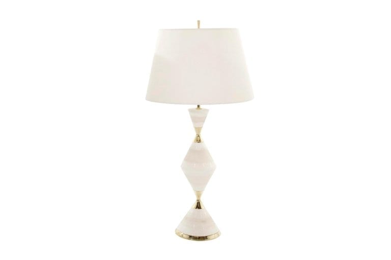 Porcelain Hourglass Table Lamps by Gerald Thurston, 1950s